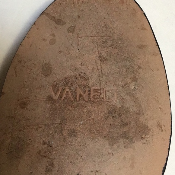 Vaneli Faux Gold Crocodile Reptile Snakeskin Patent Wedge High Heel Sandal 8.5 N - Picture 8 of 14